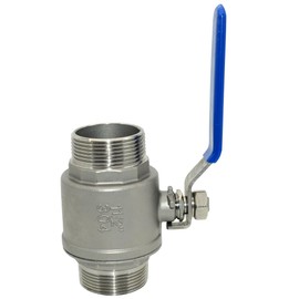 DAN SPEED NPT Male to Male 316 Stainless Steel Full Port Ball Valve Vinyl Handle WOG1000 (1-1/2 inch)