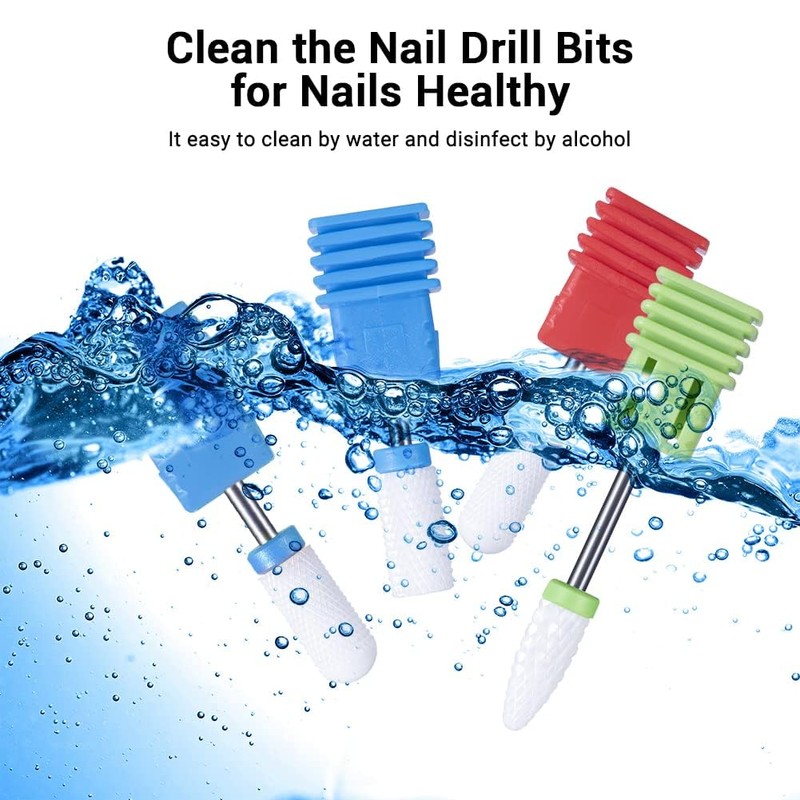 MELODYSUSIE Nail Drill Bits Set Ceramic Safety Professional 3/32 Inches