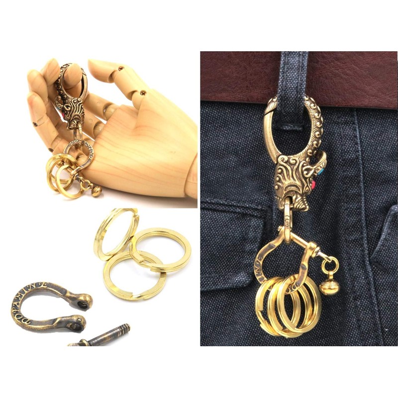 [XP Design] Brass Brass Crown Dragon Key Chain Key Ring