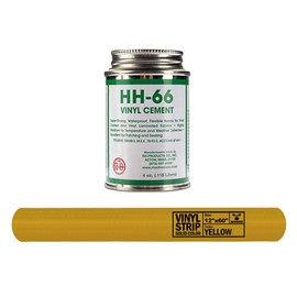 Moose Supply HH-66 Vinyl Repair Kit | Inflatable Bounce House Repair Kit | Yellow | Includes 4 Ounce Adhesive and Vinyl Roll | for Flexible, Waterproof Repairs of Tears, Punctures, and Holes