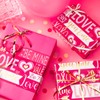 LeZakaa Valentine's LOVE Wrapping Paper Roll - Pink Metallic Foil