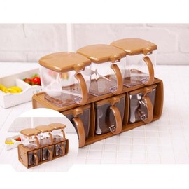 Choice 6-Piece 2-Tier Seasoning Set for Kitchen White