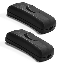 Betus Inline Cord Switch AC12V/110V/220V MAX 2A - On/Off in Line Cord Appliance Button Switches for Bedroom Desk Lamp LED Light Replacement - DPST Control (2 Pack)