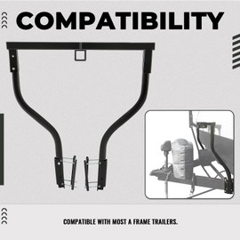 KUAFU Trailer Tongue Bike Bunk Compatible with Most A Frame Trailers Steel Powder Coated 100LBS Capacity