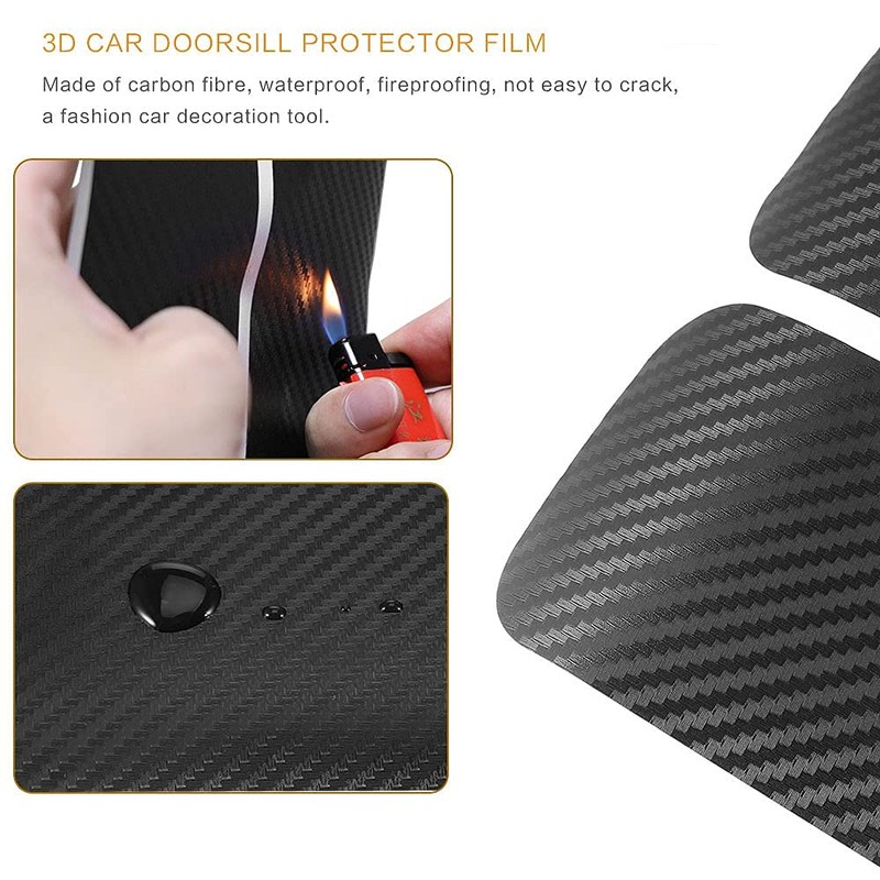 fanshihua 4pcs/Set for Nissan nismo Door Entry Guard Carbon Fiber