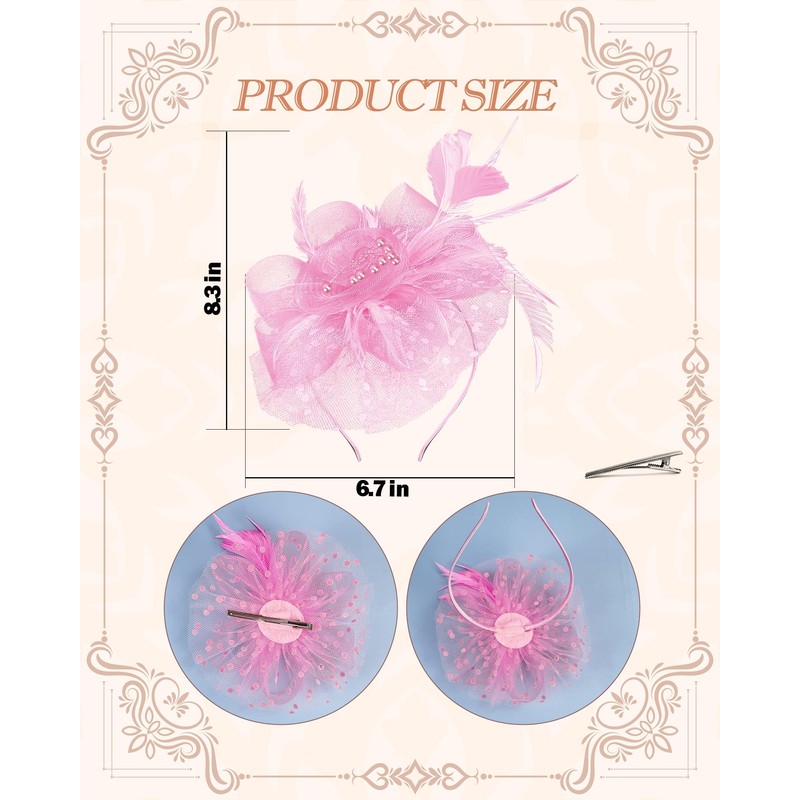 Bnsikun Girls Tea Party Fascinators Hats Lace Gloves Pearl Necklace