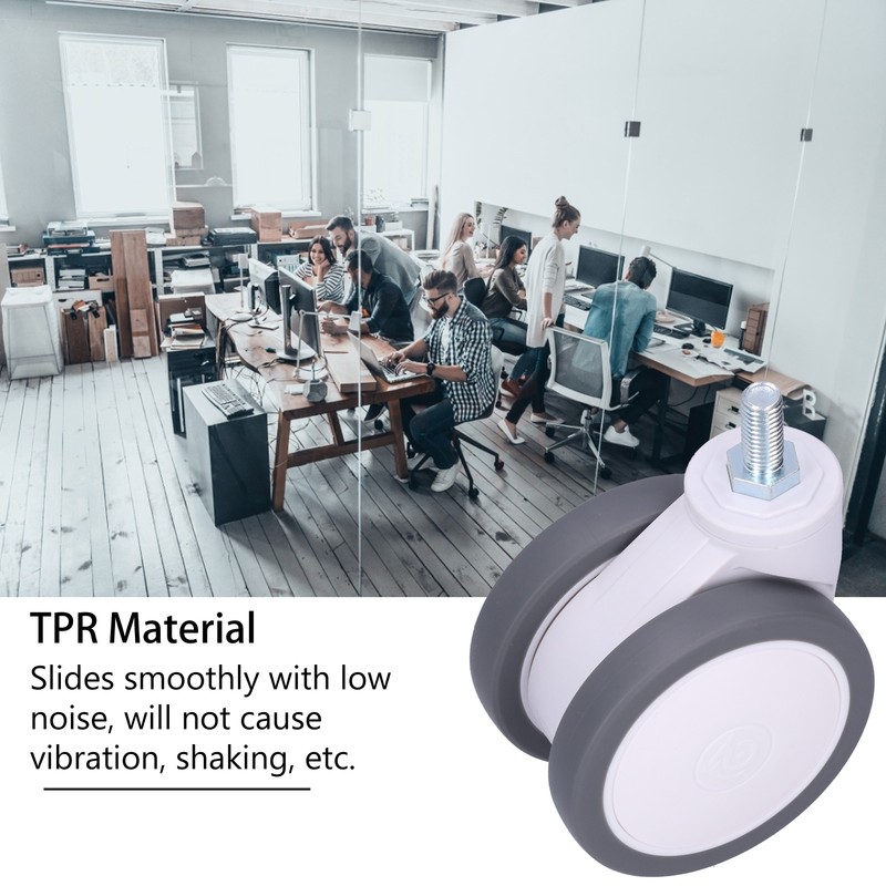 Caster 4in TPR M12 Universal Swivel Silent Rolling Wheel Accessory