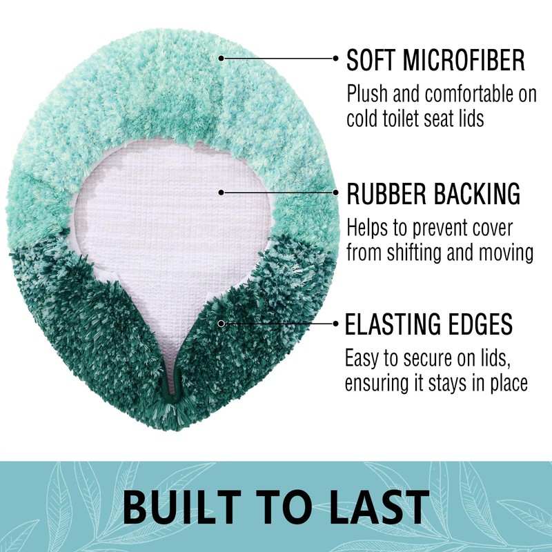 Arotive Soft Microfiber Bathroom Toilet Lid Cover, Machine Washable Seat