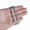 Silvadore 9mm Bracelet CUBAN Link Mens Silver Chain Flat Curb