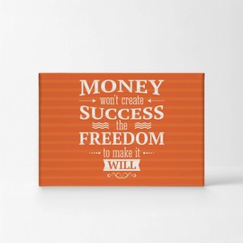 Smile Art Design Money Won't Create Success The Freedom to Make It Will Quote Motivational Canvas Wall Art Inspirational Wall Art Entrepreneur Quote Print Modern Office Decor Gift Ready to Hang 19x28