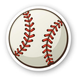 Squiddy Baseball Ball Cute Cartoon - Vinyl Sticker Decal for Phone, Laptop, Water Bottle (3" Wide)