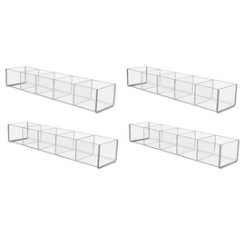 Marketing Holders 4 Pack Acrylic Retail Tray Five Compartment 19.5 Inch Wide x 4.5 Inch Deep Clear Countertop Product Merchandise Storage Organizer for Businesses and Homes