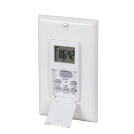 in Wall Digital Timer Switch,Indoor Use, 7 Day, Programmable Digital Switch Timer for Lights, Fans, Motors, Neutral Wire Required, ETL Listed,Heavy Duty,White