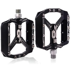 EZONEDEAL Bike Pedals Aluminum Alloy Anti-Slip Cycling Pedal, Bearing Mountain Bike Pedals, Durable Lightweight Bicycle Pedals, MTB Pedals Platform