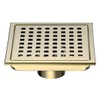 RANDOM Brushed Gold Shower Drain Square 6 Inch Shower Floor