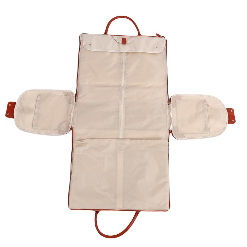 Keenso Rolling Garment Bag, Soft Leather Travel Bag with Detachable