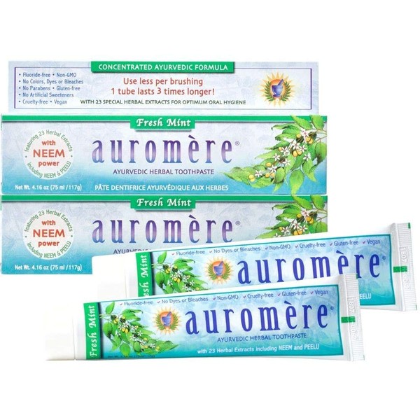 Auromere Freshmint Herbal Toothpaste, 4.16 Oz