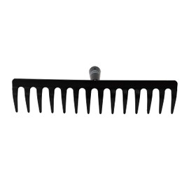 Amig - Garden Rake | Steel Metal Rake with 14 Heavy Duty Teeth for Raking and Working the Earth | Tools for Vegetable Gardening and Gardening in Black | Dimensions: 350 mm