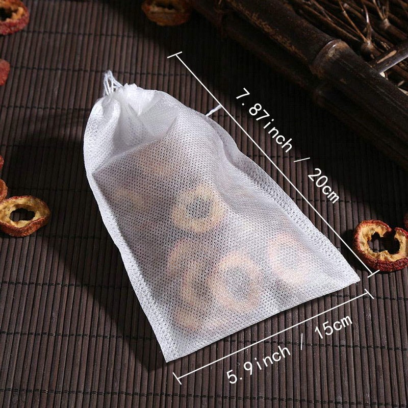 T&B 100 Pcs Disposable Empty Bags 15*20 Line Tea Bags