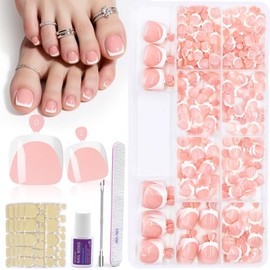 Kit de 240 uñas postizas francesas blancas para prensar, extensiones de uñas postizas de gel suave prediseñadas en color nude, 12 tamaños de cobertura