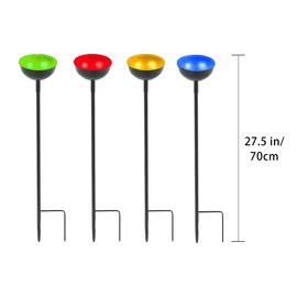 HLMOptimo 2 Packs/4 Packs Bee Watering Stations, Bee Cups for Garden, Bee Butterfly Water Station Bee Waterer, Metal Garden Stakes for Outdoor Garden Courtyard Decor (Yellow Blue Red and Green)