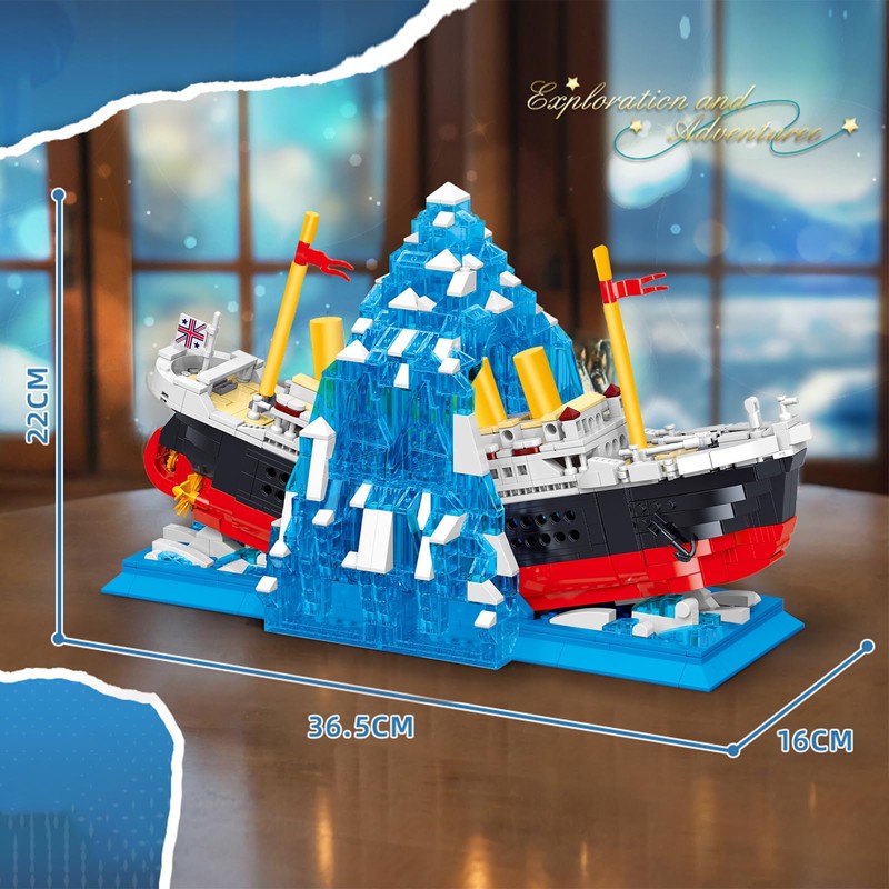 Hallisun Titanic Building Set, Ship Book Nook Kit 2 in