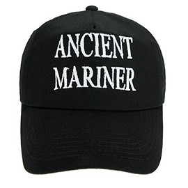 4sold Boys Mens Women 100% Cotton Captain Yachting Baseball Cap Inscription Lettering Sun Summer Hat Black White - Ancient Mariner,Adult