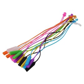 SSHHUI 8Pcs Silicone Glasses Straps, Elastic Double Hole Buckle Cord Lanyard Adjustable Antislip String Strap for Reading Retainer