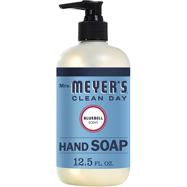 Mrs. Meyer's Clean Day Liquid Hand Soap, Cruelty Free and Biodegradable Hand Wash Made with Essential Oils, Bluebell Scent, 12.5 oz Bottle