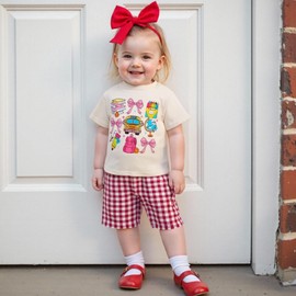 Kids Toddler Girl Back to School Shirt Cute Print First Day of School Tee Shirt Kindergarten Preschool Tops (Khaki, 6-7 Years)