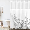 Tititex No Hooks Snap in Liner Grey Eucalyptus Leaves Shower