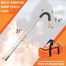 CAMPFIRE Weed Burner Propane Torch With Storage Bag,Weed Torch With Turbo Trigger Push Button Igniter For Garden Snow Melting Charcoal Start