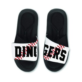 Baseball Team Slides Sandles with Dingers, Unisex, Med