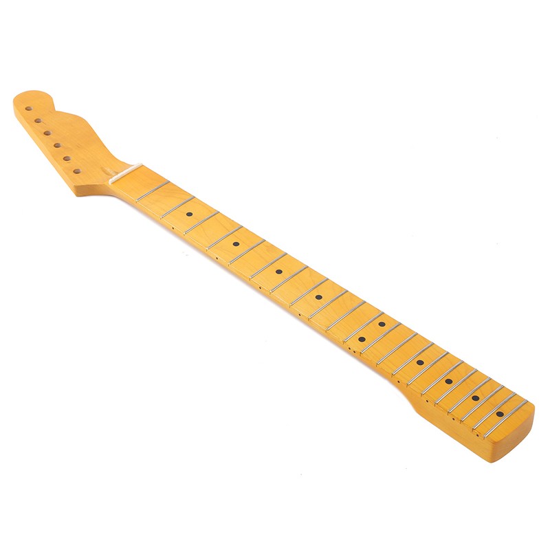 21-Fret Electric Guitar Neck Black Tone Point Handle Yellow Matte