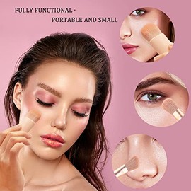 Juego De Brochas De Maquillaje De Viaje, Correctores De Polvo De Base, Juego De Maquillaje De Sombras De Ojos Con Espejo, 5 Uds. De Brochas De...     