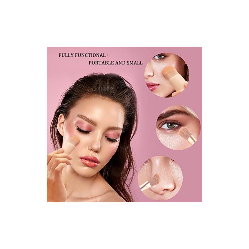 Juego De Brochas De Maquillaje De Viaje, Correctores De Polvo