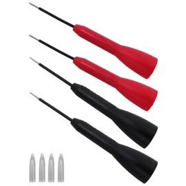 Xspeedonline 4-Pack 2mm Extended Needle Test Probes, 600V/10A Non-Destructive Multimeter Test Probe, Multimeter Voltmeter Accessory for Fluke Leads tl71 tl75