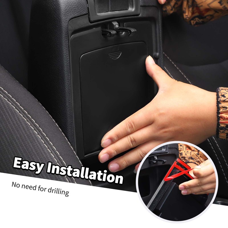 Jimen Armrest Hidden Storage Box Compatible with Jeep Wrangler JK