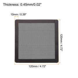 MECCANIXITY 3PCS PC Dust Filter, 120x120mm Magnetic Frame PVC Computer Case Cooler Dustproof Mesh Cover Fan Grills for Computer Chassis Speakers, Black