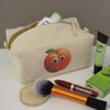 Azeeda 'Funny Peach Face' Canvas Wash Bag/Makeup Case (CS00046761)