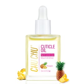 CHUCHU Vegan Cuticle Oil for Nail: Pineapple Scent Natural Vitamin B & E Nail Oil - Hydrates Moisturizes Repairs for Nails Damage Dry Cuticle 0.51 Fl Oz