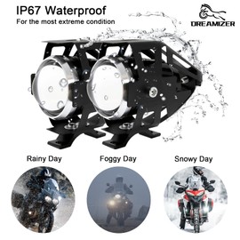DREAMIZER Motorcycle headlight, U5 LED fog light, headlight, DRL, universal LED headlight, motorcycle, 2 pieces.