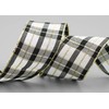 finemark 20 m x 40 mm Checked Christmas Ribbon Black