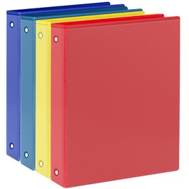 2 Inch Binders 3 Ring Clear View Cover Holds 8.5 * 11 inch Papers for School Binder or Office Binder Supplies, Classic 4 Packs (4 Colors)