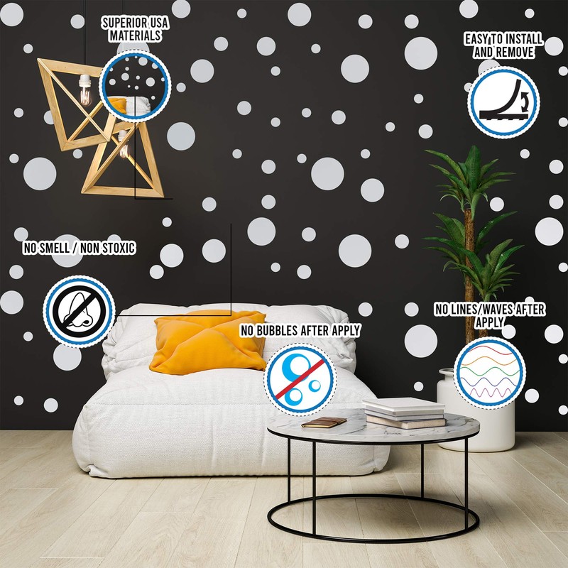 White Circle Dot Stickers 200 pcs - Small Round Dots