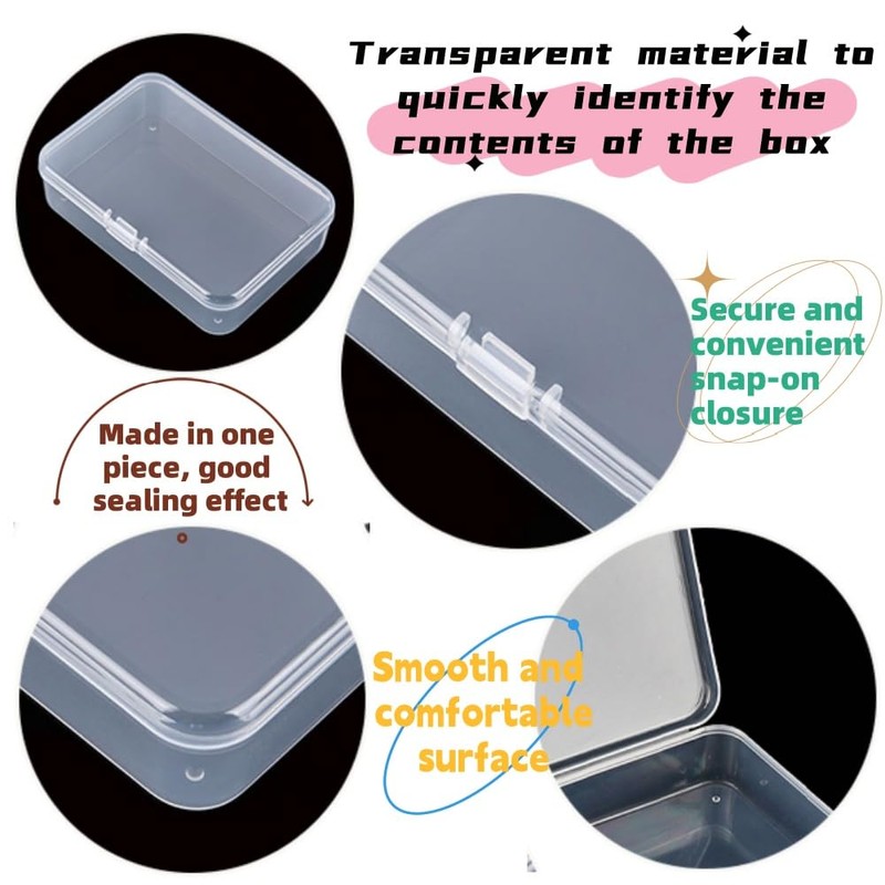 12 Pack Clear PP Organizer Storage Containers,Rectangular Mini Clear Storage