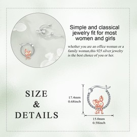 Animal Earrings Sterling Silver Pig Earrings Cute Pig Hoop Earrings Pig Animal Jewelry Gifts for Women (pig earrings)