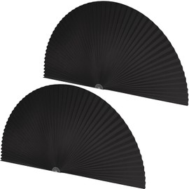 Fainne 2 Pcs 36 x 72 Arch Half Circle Window Shades Window Pleated Blinds Light Filtering Pleated Fabric Shade Arch Window Shade Blackout for Half Moon Arch Windows, Easy to Cut and Install (Black)