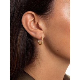 SINGULARU - Gleam Colors Earrings - Sterling Silver Earrings 18 Carat Gold-Plated or Rhodium Plated and Multicoloured Zirconia - Congo Clasp Earrings - Women's Jewellery - Various Designs, Yellow