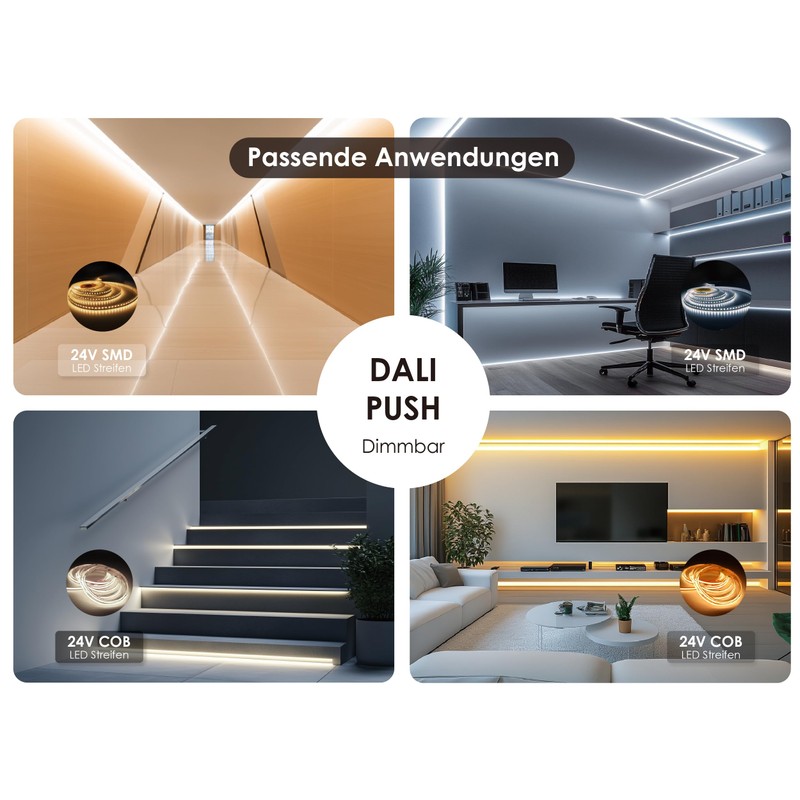illuburg LED Transformer 24 V 150 W Dimmable Dali Push